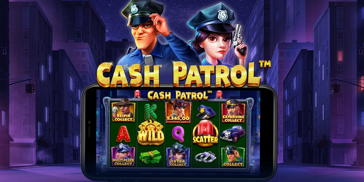 Slot Cash Patrol da Pragmatic Play com tema policial e símbolos de dinheiro